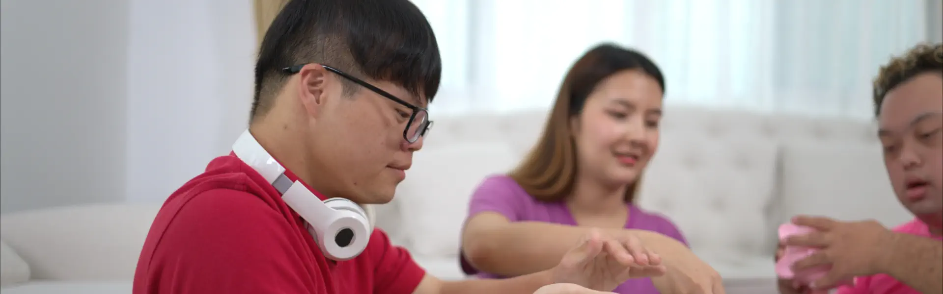 people playing in the living room